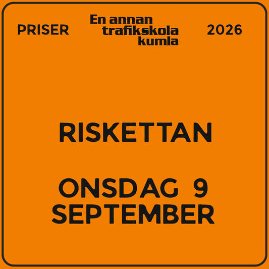 Riskettan – onsdag 9 september 2026, 08:30–11:45 (v37)
